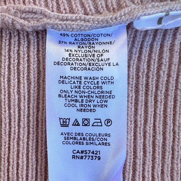 NWT Ann Taylor Pink Ribbed Ruffle Sweater Size Medium - Picture 8 of 8